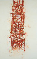 Tony Bevan / 
Studio Tower (PC0618), 2006 / 
acrylic & charcoal on canvas / 
102 1/2 x 65 in. (260.4 x 165.1 cm)          