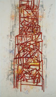 Tony Bevan / 
Studio Tower (PC0711), 2007 / 
acrylic & charcoal on canvas / 
114 x 65 1/4 in. (289.6 x 165.7 cm)