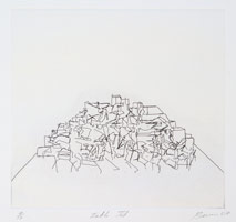 Tony Bevan / 
Table Top, 2007 / 
etching / 
Image: 7 1/4 x 7 7/8 in. (18.5 x 20 cm) / 
Paper: 13 7/8 x 13 1/4 in. (35.2 x 33.7 cm) / 
Edition 7 of 12