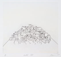 Tony Bevan / 
Table Top, 2007 / 
etching / 
Image: 7 1/4 x 7 7/8 in. (18.5 x 20 cm) / 
Paper: 13 7/8 x 13 1/4 in. (35.2 x 33.7 cm) / 
Edition 7 of 12