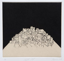 Tony Bevan / 
Table Top, 2007 / 
etching / 
Image: 7 1/4 x 7 7/8 in. (18.5 x 20 cm) / 
Paper: 16 3/4 x 16 in. (42.5 x 40.6 cm) / 
Edition 1 of 12
