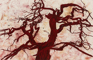 Tony Bevan / 
Untitled (The Trees, Number 1), 2012 / 
pigment and acrylic on canvas / 
66 x 101 1/2 in. (167.6 x 257.8 cm)