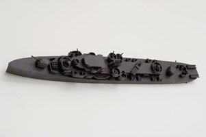 Ben Jackel / 
USS Samuel B. Roberts (from 'Miles to Go Until We Sleep' Installation), 2008 - 2009 / 
      stoneware; ebony / 
      30 x 4 x 4 in. (76.2 x 10.2 x 10.2 cm)