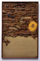 Ed Kienholz / 
Untitled (wood relief), 1956 / 
mixed media assemblage / 
31 3/4 x 20 1/4 x 2 in. (80.6 x 51.4 x 5.1 cm)
 