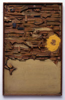 Ed Kienholz / 
Untitled (wood relief), 1956 / 
mixed media assemblage / 
31 3/4 x 20 1/4 x 2 in. (80.6 x 51.4 x 5.1 cm)
 