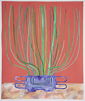 Matt Wedel / 
Potted Plant, 2021 / 
gouache on paper / 
Image: 17 x 14 in. (43.2 x 35.6 cm) / 
Framed: 20 7/8 x 17 7/8 in. (53 x 45.4 cm) / 
MW21-037