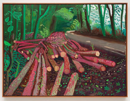 David Hockney  / 
Woldgate Timber, October 12th, 2009, 2009 / 
oil on canvas / 
36 x 48 in. (91.4 x 121.9 cm) / 
Private collection