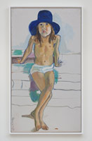 Alice Neel / 
Olivia with a Blue Hat, 1973 / 
oil on canvas / 
46 x 26 in (116.8 x 66 cm)