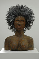 Alison Saar / 
Mo'fro, 2006 / 
wood, tin & barbed wire / 
33 x 21 1/2 x 18 in. (83.8 x 54.6 x 45.7 cm) / 
Private collection 