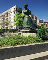 Alison Saar / 
Swing Low: Harriet Tubman Memorial / 
122nd and Frederick Douglass Ave. / 
Commissioned by the City of New York / 
13'x21'x9' (with base)