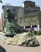 Alison Saar / 
Swing Low: Harriet Tubman Memorial / 
122nd and Frederick Douglass Ave. / 
Commissioned by the City of New York / 
13'x21'x9' (with base)