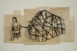 Coup Study, 2006 / 
      charcoal on paper / 
      51 x 96 in. (129.5 x 243.8 cm)