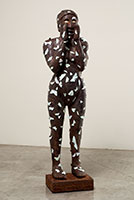 Alison Saar / 
Hither, 2008 / 
wood, copper, tar & paint / 
64 x 16 x 14 in (162.5 x 40.6  x 35.5  cm) (approx) 