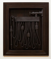 Ben Jackel / 
Fire Hose (Japanese), 2011 / 
stoneware, ebony and beeswax / 
34 x 34 x 5 in. (86.4 x 86.4 x 12.7 cm)