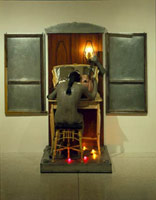  
Edward & Nancy Reddin Kienholz / 
The Grey Window Becoming (installation view), 1973 - 84 / 
mixed media assemblage / 
80 x 88 x 40 in (203.2 x 223.5 x 101.6 cm)
 