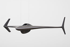 Ben Jackel / 
Bat, 2017 / 
mahogany, graphite / 
40 x 36 in. (101.6 x 91.4 cm)