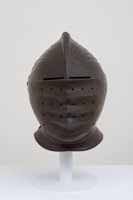 Ben Jackel / 
Close Helm, Maximillian, 2014 / 
stoneware, beeswax / 
19 x 14 x 23 in. (48.3 x 35.6 x 58.4 cm) 
