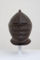 Ben Jackel / 
Close Helm, Maximillian, 2014 / 
stoneware, beeswax / 
19 x 14 x 23 in. (48.3 x 35.6 x 58.4 cm) 
