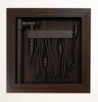 Ben Jackel / 
Cremation, 2007 / 
stoneware and ebony / 
36 x 36 x 6 in. (91.4 x 91.4 x 15.2 cm) 