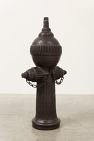 Ben Jackel / 
Large headed hydrant, middle age, 2013 / 
stoneware, beeswax / 
34 x 16 x 9 in. (86.4 x 40.6 x 22.9 cm)