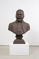 Ben Jackel / 
TR, Teddy Roosevelt, 2017 / 
stoneware, walnut, beeswax / 
43 x 35 x 21 in. (109.2 x 88.9 x 53.3 cm)