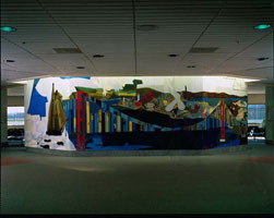 Tony Berlant / 
Dancing on the Brink of the World, 1987 / 
168 x 504 in. / 
Commission for San Francisco Airport