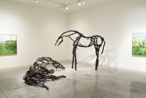 (from left to right)
Deborah Butterfield / 
Danuta, 2008 / 
cast bronze / 
35 x 123 x 64 in. (88.9 x 312.4 x 162.6 cm) / 
   / 
Deborah Butterfield / 
Burnt Pine, 2008 / 
cast bronze / 
92 x 120 x 29 in. (233.7 x 304.8 x 73.7 cm)