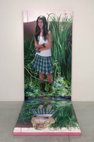 Rebecca Campbell / 
Top painting (left image): / 
Highlander (Rebecca), 2009 / 
oil on canvas / 
82 1/2 x 44 1/2 in. (209.6 x 113 cm) / 
 / 
Bottom painting: / 
Highlander (Maria), 2009 / 
oil on canvas / 
82 1/2 x 44 1/2 in. (209.6 x 113 cm) / 
Private collection