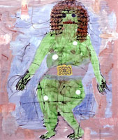 Goddess, 2003 - 04 / 
pencil and acrylic on paper / 
48 x 40-1/2 in (121.9 x 102.9 cm)
