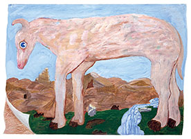 Mythical Beast, 2003 - 04 / 
crayon and acrylic on paper / 
48 x 69 in (121.9 x 142.2 cm)
