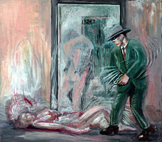 Charles Garabedian /  
Assassination, 1966 /  
flo-paque on paper /  
31 1/2 x 35 1/2 in. (80 x 90.2 cm)