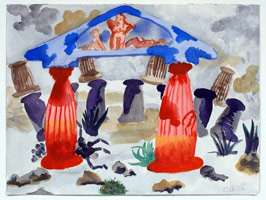 Charles Garabedian / 
Desert Temple, 2006 / 
      watercolor on paper / 
      Paper: 18 x 24 in. (45.7 x 61 cm)