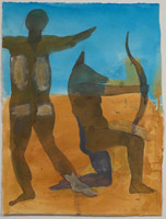 Charles Garabedian / 
The Hunter, 2006 / 
      acrylic on paper / 
      Paper: 22 3/8 x 16 7/8 in. (56.8 x 42.9 cm) / 
      Framed: 30 3/4 x 25 in. (78.1
      x 63.5 cm) 