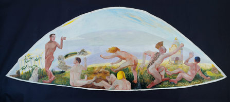 Charles Garabedian /  
The Quarrelers, 1989  /  
acrylic on paper  /  
79 x 215 in. (200.66 x 546.1 cm)