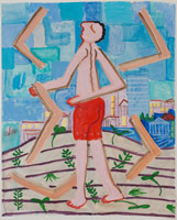 Charles Garabedian / 
The Juggler, 2009  / 
      acrylic on paper  / 
      59 x 47 3/4 in. (149.9 x 121.3 cm) / 
      Private collection