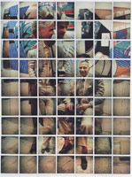 David Hockney / 
Don and Christopher, Los Angeles, 6th March 1982 / 
polaroid collage / 
38 x 28 in. (96.5 x 71.2 cm) / 
Collection of the artist