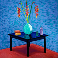 David Hockney  / 
Halaconia in Green Vase, 1996 /  
oil on canvas /  
72 x 72 in. (182.9 x 182.9 cm) /  
Private collection