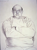 David Hockney  / 
Jeff Burkhart, Jan. 27, 1994 / 
crayon on paper / 
30 1/4 x 22 1/2 in. (76.835 x 57.15 cm) / 
Private collection