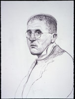 David Hockney  / 
Self Portrait, March 4, 2001 / 
charcoal on paper / 
30 x 22-1/4 in. (76.2 x 56.5 cm) / 
Private collection