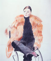 David Hockney / 
Woman in Fur, 1972 / 
crayon on paper / 
17 x 14 in. (43.18 x 35.56 cm) / 
Collection of Los Angeles County Museum of Art, 
Los Angeles, CA