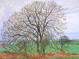 David Hockney / 
Yorkshire, 18 & 31 Jan 06, 2006 / 
      Oil on canvas / 
      36 x 48 in. (91.4 x 121.9 cm) framed: 36 5/8 x 48 5/8 in. (93 x 123.5 cm)