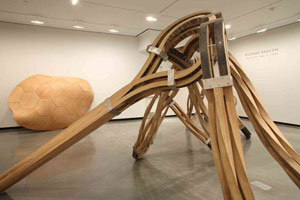 Installation photography, Richard Deacon, Portland Art Museum, 26 January - 1 June 2008 / 
exhibition space 30 x 32 ft (9.14 x 9.75 m) 