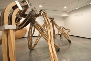 Installation photography, Richard Deacon, Portland Art Museum, 26 January - 1 June 2008 / 
exhibition space 30 x 32 ft (9.14 x 9.75 m) 