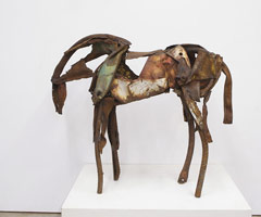 Deborah Butterfield / 
Painted Robe, 2012 / 
found steel, welded / 
41 x 51 x 17 in. (104.1 x 129.5 x 43.2 cm) / 
Private collection