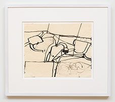 Richard Diebenkorn / 
Untitled (Albuquerque) (CR no. 740), 1950 / 
ink on paper / 
Paper: 11 x 14 in. (27.9 x 35.6 cm) / 
Framed: 18 3/4 x 22 in. (47.6 x 55.9 cm)