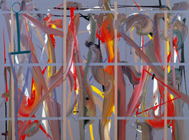 Voyeur's Dance, 1979 - 80 / 
acrylic on canvas / 
80 x 108 in. (203.2 x 274.32 cm) / 
Private collection