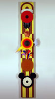 Don Suggs / 
Tondototem I (patent culture power dread), 2001 - 2002 / 
oil and acrylic on panel / 
102 1/2 x 25 in. (260 x 63.5 cm) 