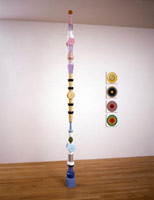 Don Suggs / 
Dieter's Feast Pole, 2002 / 
        plastic objects and oil paint / 
        120 x 6 x 6 in. (304.8 x 15.2 x 15.2 cm) 