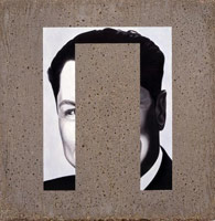 Don Suggs / 
Disappearances: Jimmy Hoffa, 1988 / 
oil on concrete / 
15 3/4 x 15 1/2 in. (40 x 39.4 cm) / 
Private collection 