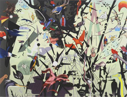 Don Suggs / 
Progress in Birdland, 1994 - 1995 / 
acrylic on canvas / 
72 x 95 in. (182.9 x 241.3 cm) 